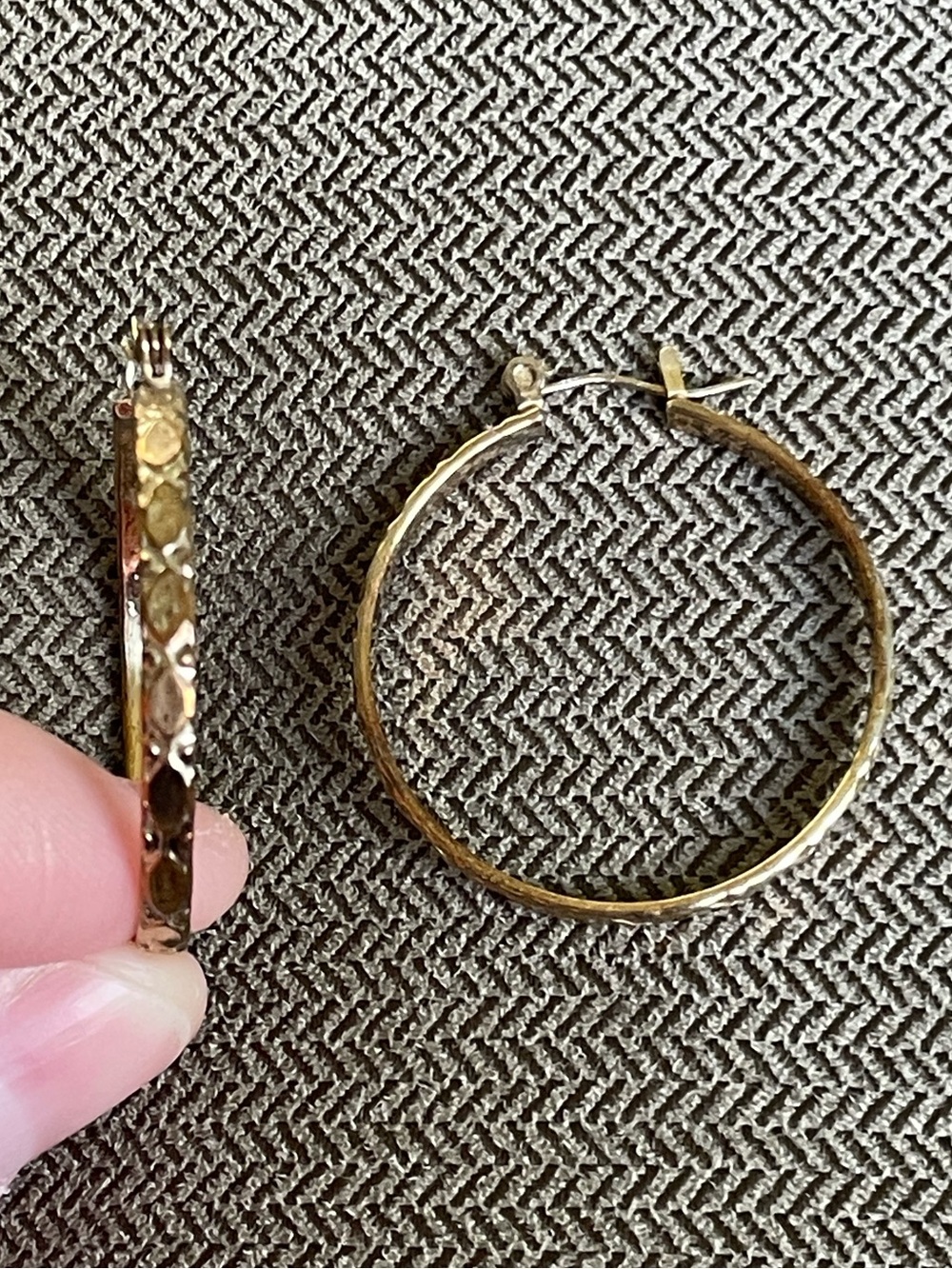 Gold Tone Sterling Silver Hoop Earrings